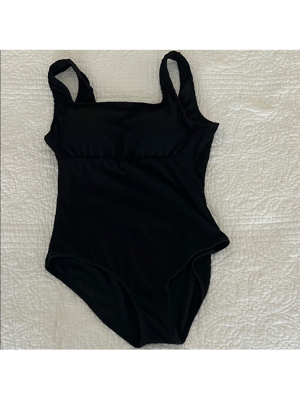 Seraphine Black Ribbed Maternity One-Piece Swimsuit - Supportive Scoop - Picture 3 of 7
